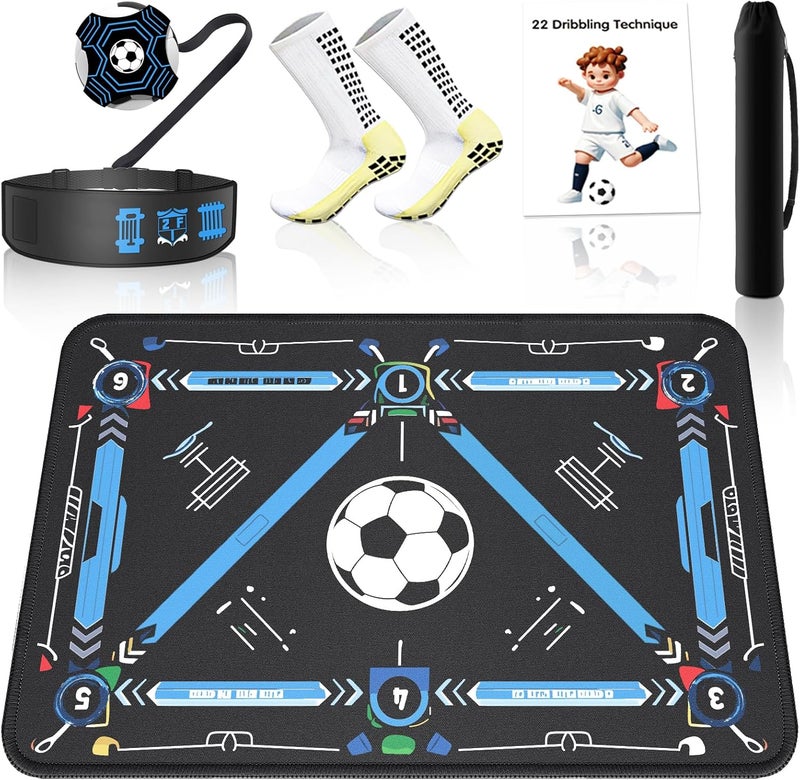 2F22E Soccer Training Mat with Silent Shock Absorption and Non-Slip Base for Footwork Training and Ball Mastery(Belt Version) - Image 1